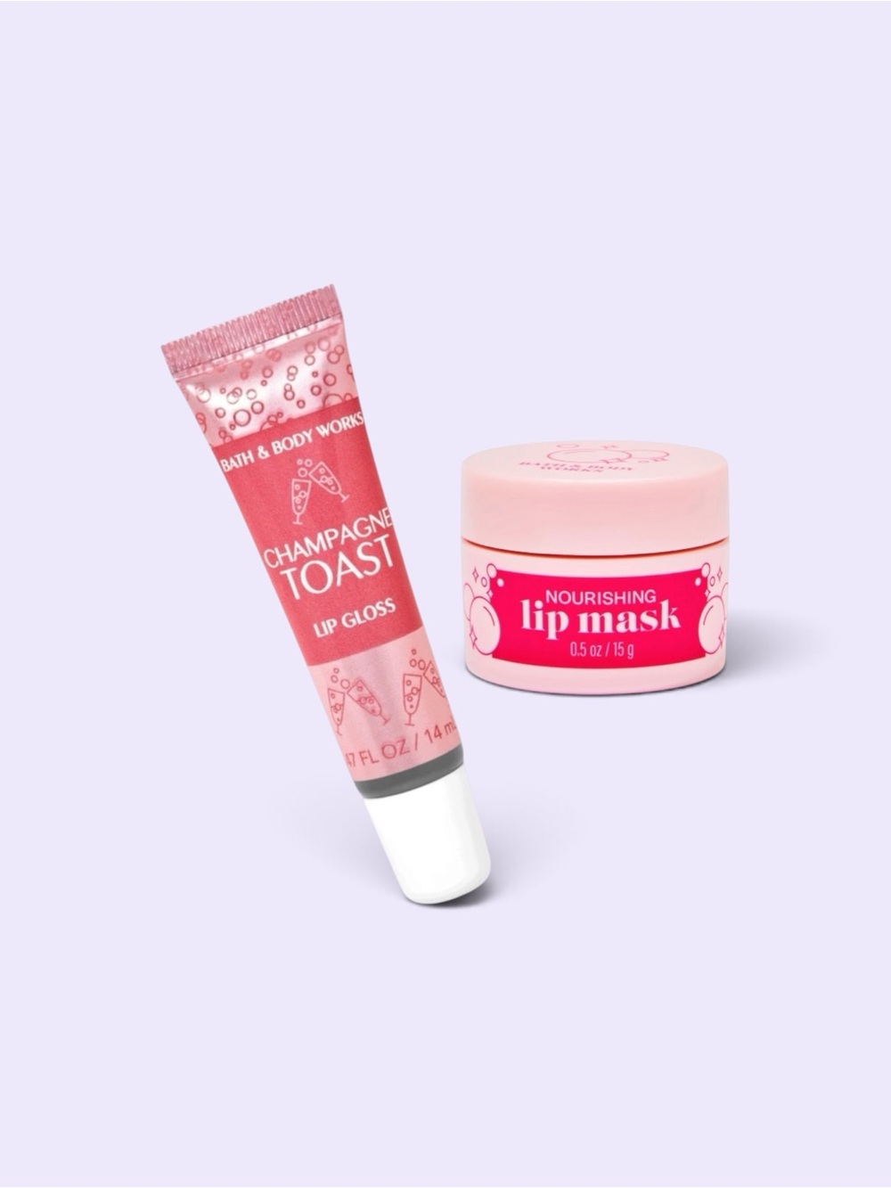 NEW Bath & Body Works CHAMPAGNE TOAST Lip Gloss & Lip Mask Set